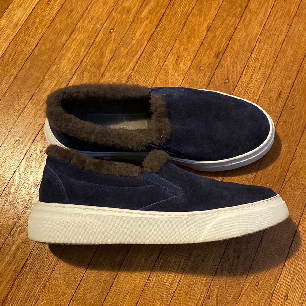 M. Gemi Cerchio Shearling Sneaker in Navy - size 39
